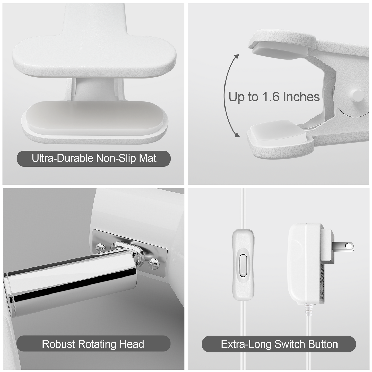 led book reading light clip